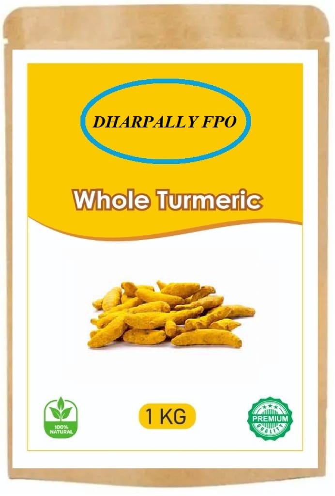 DHARPALLY FPO Whole Turmeric Fingers (Haldi) - 1 KG | 100% Natural, Premium Quality