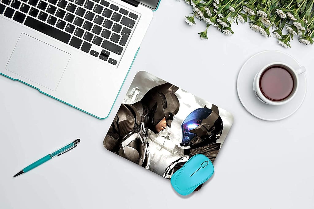 Batman_01_Arkham Mouse Pad with Stitched Edge, Premium Mousepad Washable Cloth. Computer Mouse Pad with Non-Slip Rubber Base, Mouse Pads for Computers Laptop Mouse 9x7.5x0.12 inch (Fox Print)