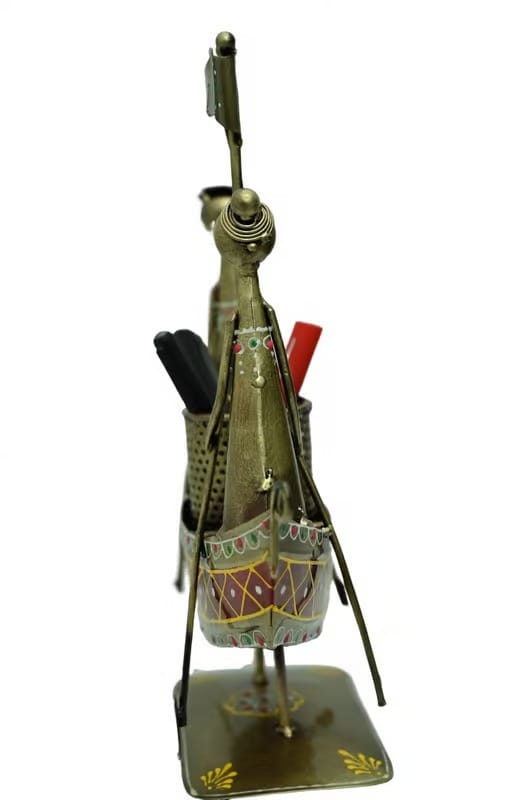 MOHD YASIN - Multipurpose Metal Handcrafted Iron Boat Shape Decorative Showpiece Figurine Pen Stand Mobile Holder For Home Office Study Table Top Decor view 2