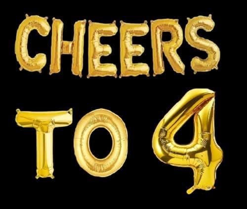 Partyzon Gold Cheers to Birthday Foil Balloon Combo Party Decoration for Anniversary Celebration 16 Inches view 2