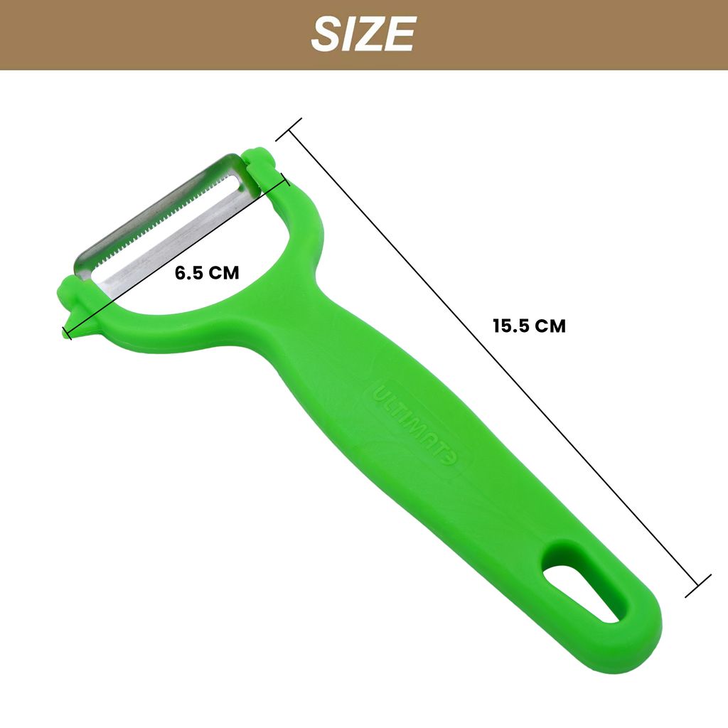 SNOKE® Y Peeler , Peeler cutter , peeler for vegetables pack of 1 Silver color Blade with green color Strong Plastic Handle For Better Grip. view 2