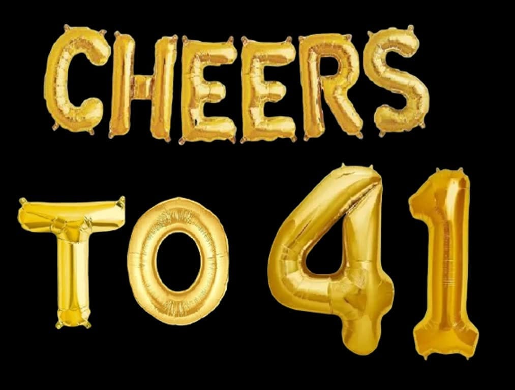Partyzon Gold Cheers to Birthday Foil Balloon Combo Party Decoration for Anniversary Celebration 16 Inches view 2