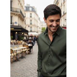 Casualbud Brown Men's Cotton Regular Fit Shirt view 2