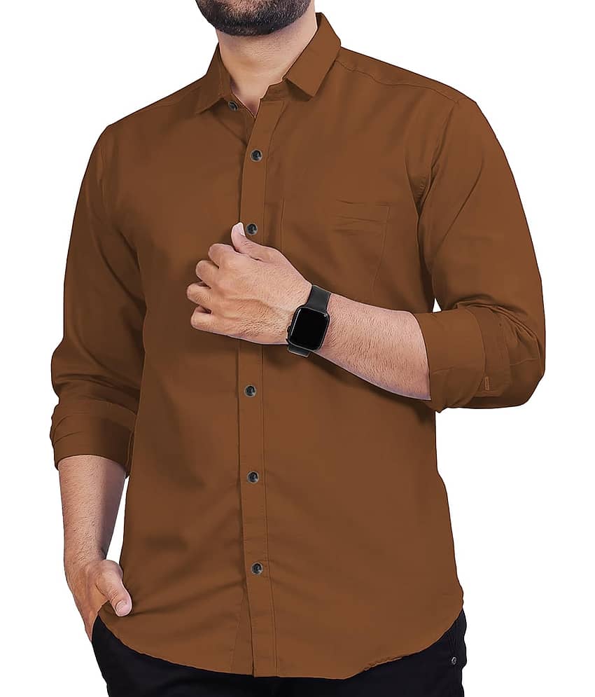UNI VIBE Cotton Blend Slim Fit Solids Full Sleeves Men's Casual Shirt - Blue ( Pack of 1 ) view 2