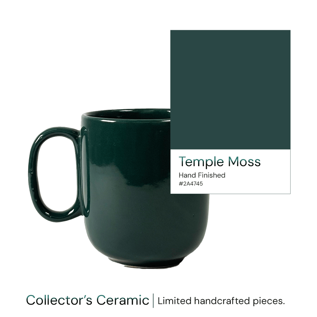 Heritales Temple Moss Ceramic Mug for Coffee, Milk & Tea Lovers – 350 ML | Handcrafted in India | Vegan, Bone China-Free | Microwave, Dishwasher & Freezer Safe | Premium Artisanal Mug– Set of 2 view 2