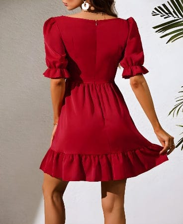 Elchic Charming Ruffle Hem and Sweetheart Neckline Dress view 2