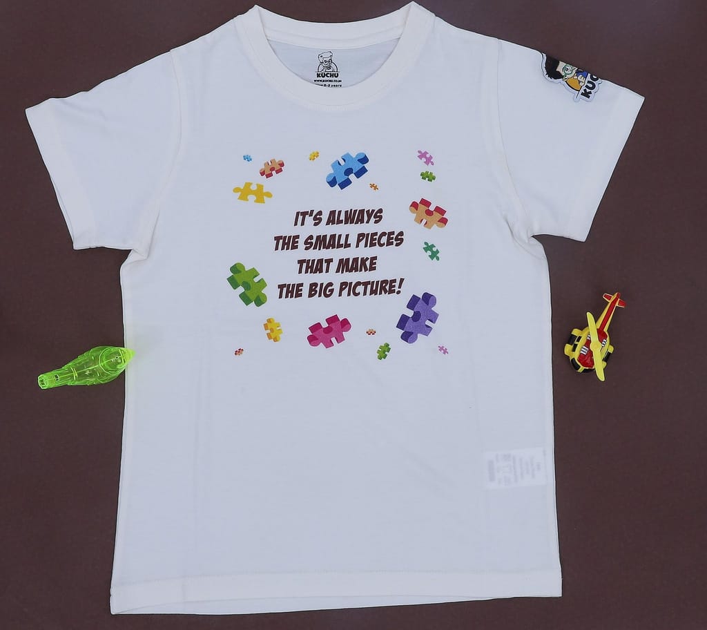 KUCHU Unisex T-Shirt | The Big Picture Print | 8–9 Years | Cotton Modal Fabric | Soft Feel | Breathable | Digitally Printed | Vibrant Colour White view 2