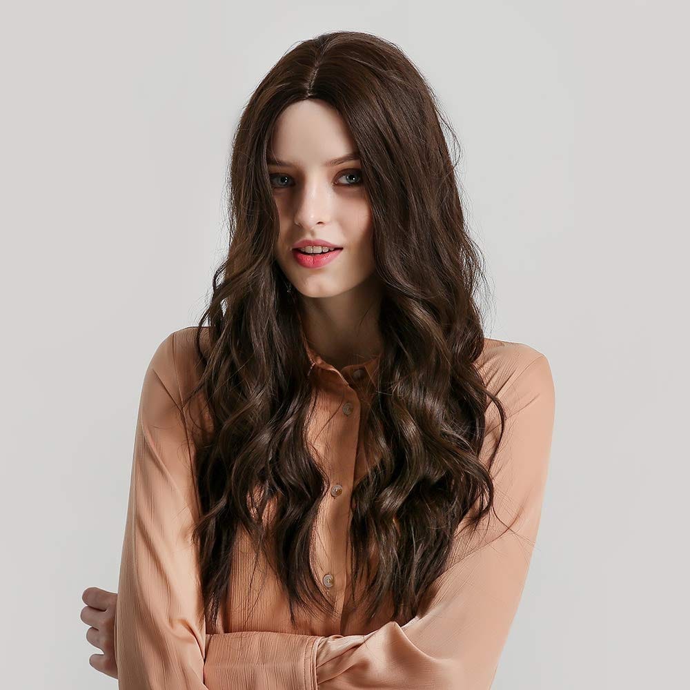Akashkrishna Full head Hair Wigs For Women Brown Wigs Long Hair Wavy Glueless Heat Resistant Hair Wigs, Natural Looking Hair Wave Wig for Women/Girls view 2