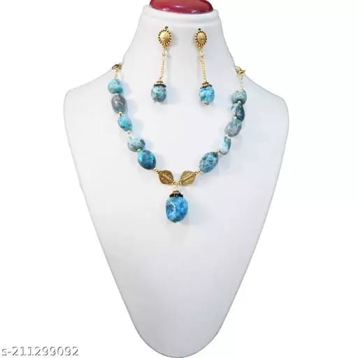GEMSTONE TURQUOISE TUMBLE FOR THROAT CHAKRA NECKLACE view 2