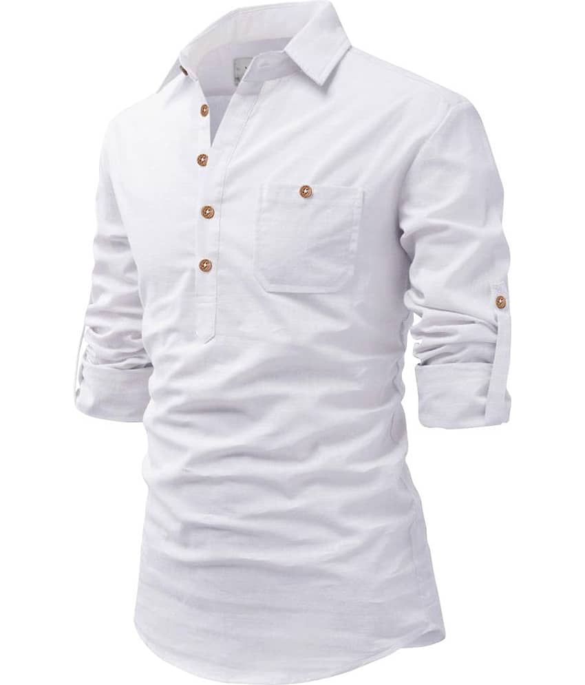 UNI VIBE Black Cotton Blend Men's Shirt Style Kurta ( Pack of 2 ) view 2
