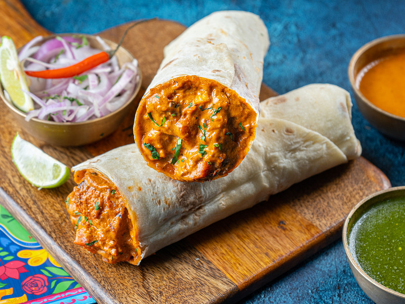 Butter chaap makhani roll