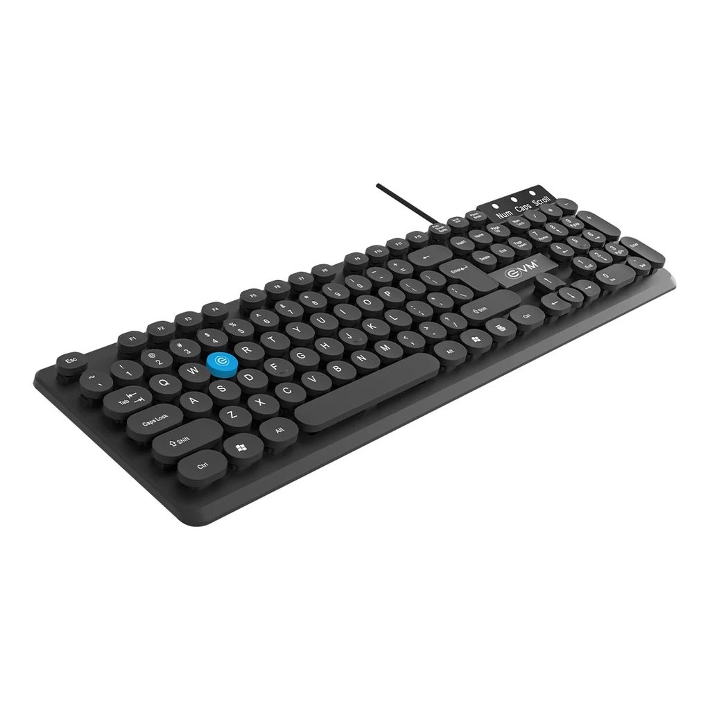 WIRED KEYBOARD (EVM-WDK-315) | Spill-Resistant | 1.2m Cable | UV Paint Coated | USB Connectivity | Brand Warranty