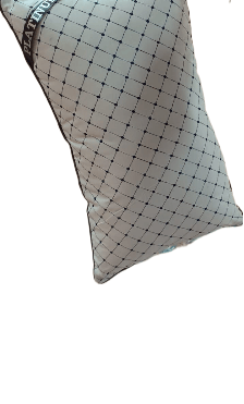 EASTTARDOMM Side dori strip cross pillow pack of two| White | Size – 16 x 26 Inches |