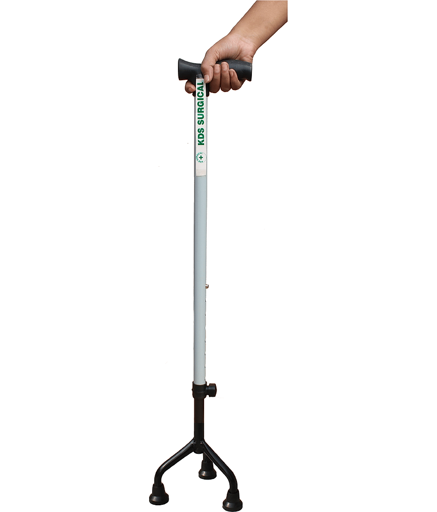 KDS SURGICAL 3 Leg Black Grey Height Adjustable Walking Sticks