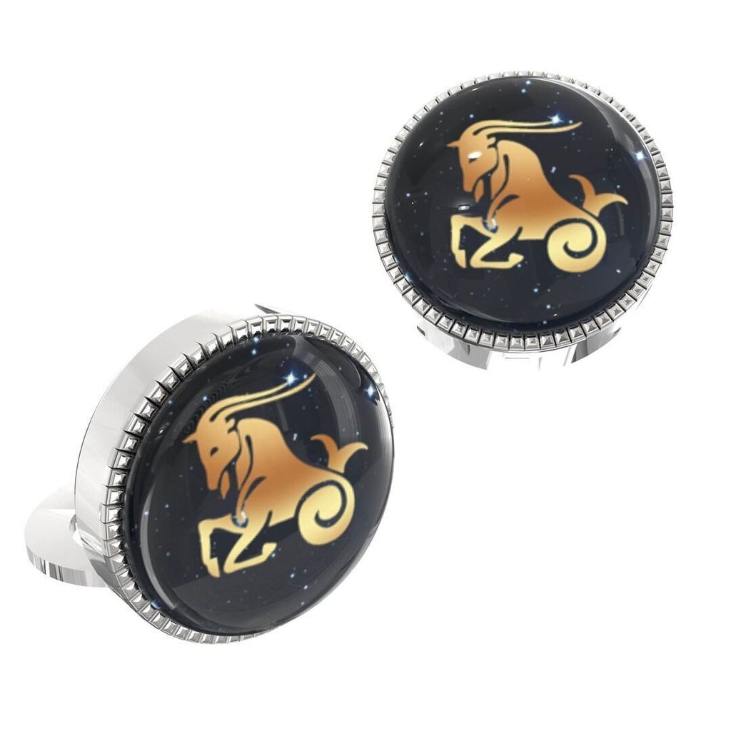 The Smart Buttons - Shirt Button Cover Cufflinks for Men - Capricorn Design Pattern view 2