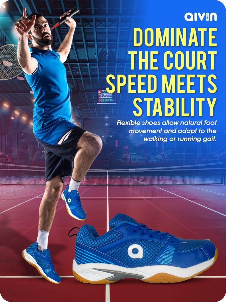 AIVIN Attract Unisex White Badminton Shoes view 2