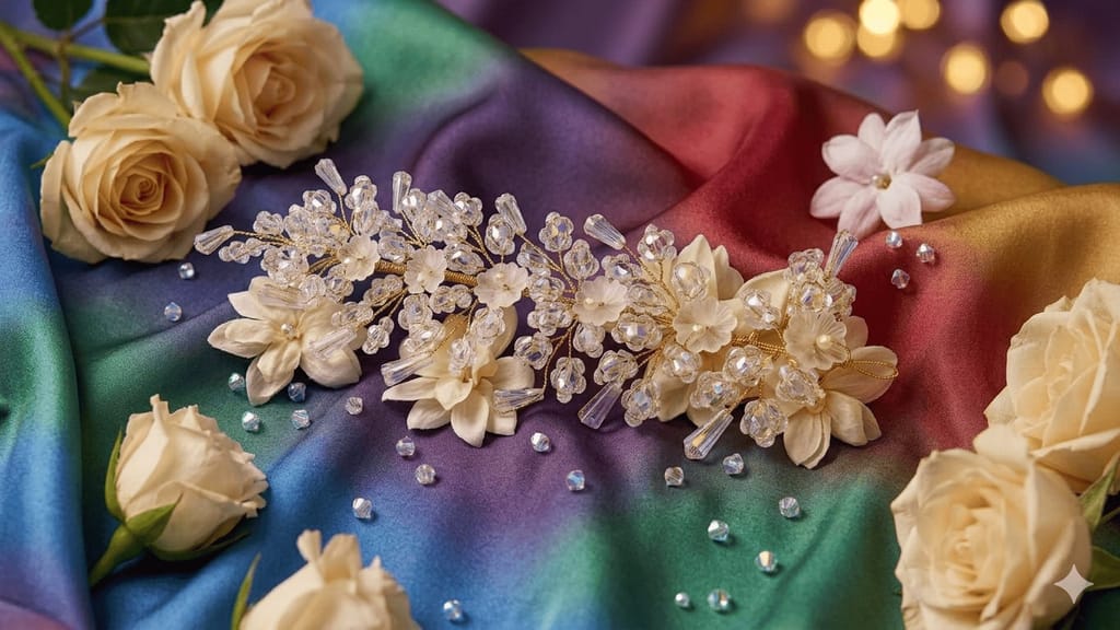 Crystal Floral Bridal Hair Vine / Wedding Hair Accessory view 2