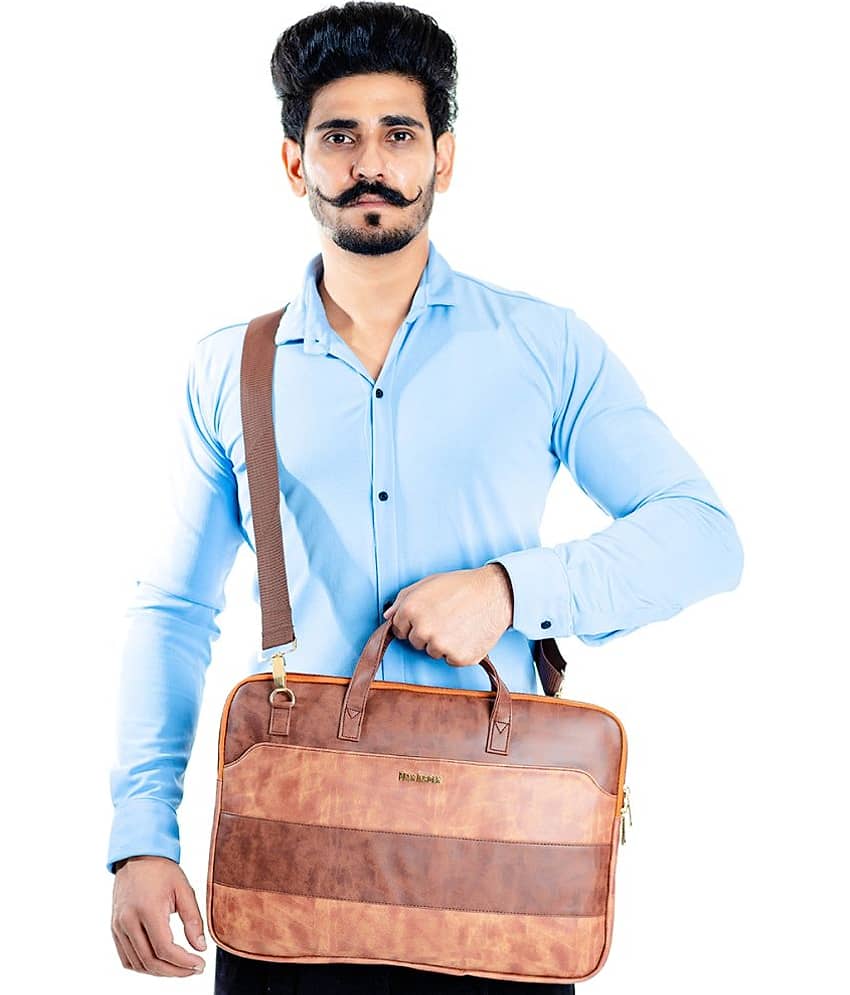 Man Arden 14 Ltrs Brown Laptop Bags view 2