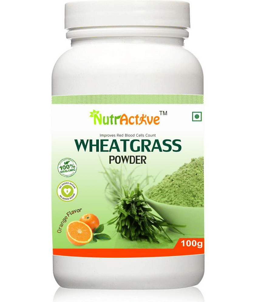 NutrActive Organic Wheat Grass for Increase Resistance Power Powder 100 gm Orange