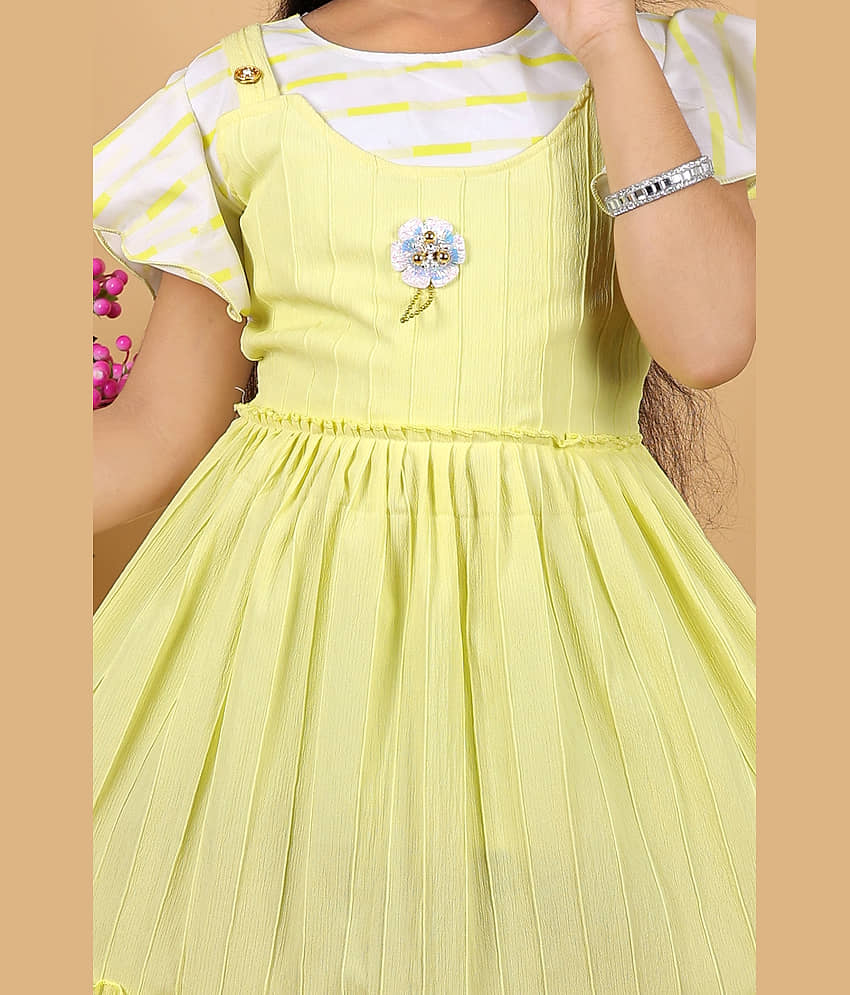 M.MONGELA DRESSES Cotton Frock For Girls ( Pack of 1 , Yellow ) view 2