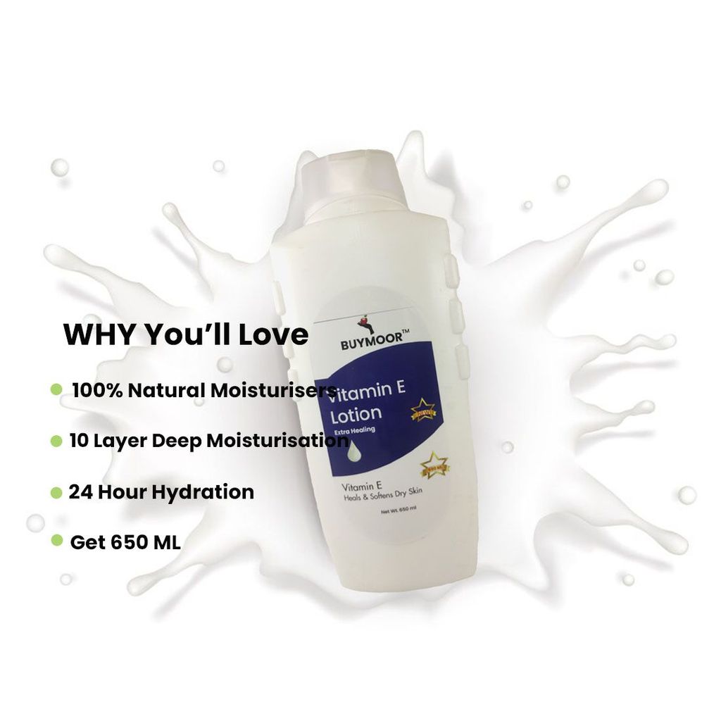 BUYMOOR Vitamin E Deep Nourishing Skin Brightening Body Lotion Men & Women 650 ML. view 2