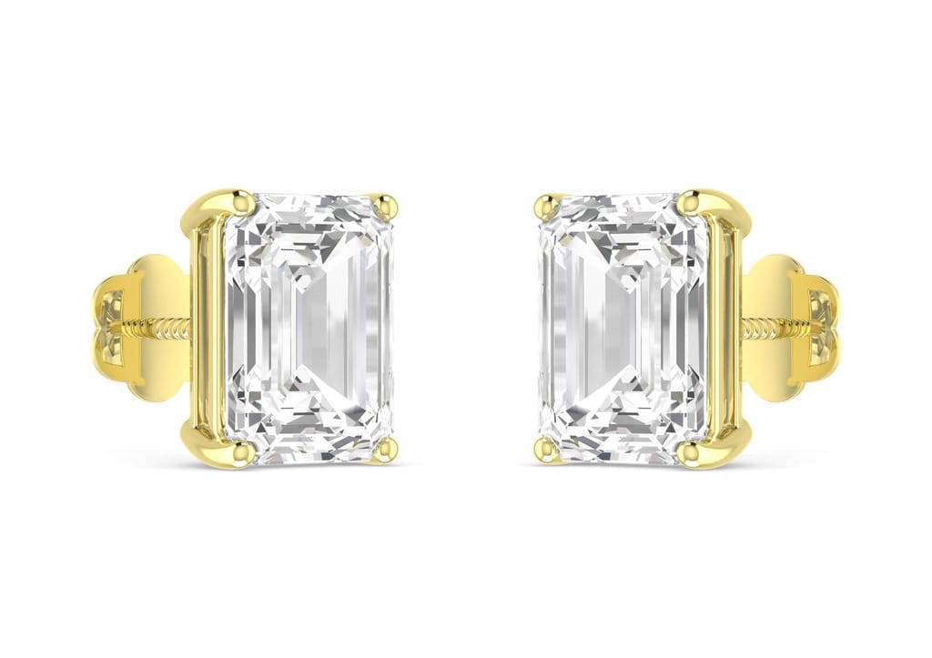 Emerald Solitaire Studs