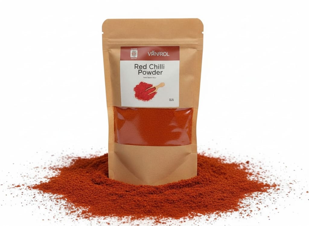Brown Paper Stand-Up Pouch Red Chilli Powder view 2