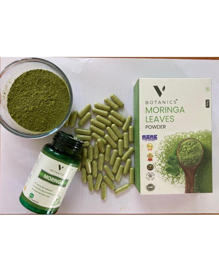 VBOTANICS Moringa Veg Capsules - Natural Multi-Vitamin & Antioxidant Supplement for Hair & Skin, 60 Count view 2