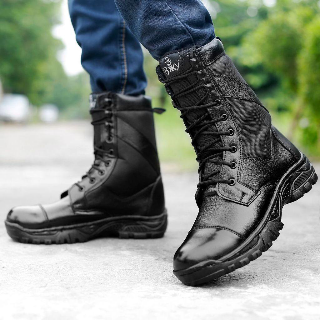 BXXY Pure Leather Biker Boots for Men view 2