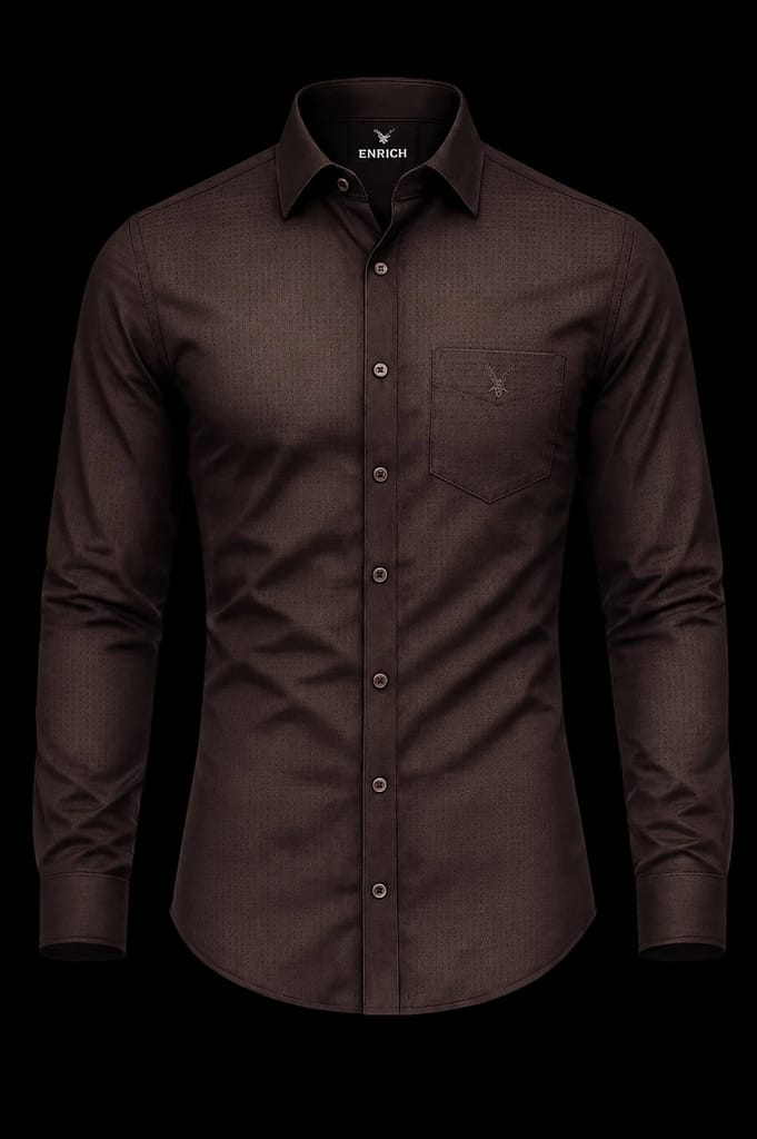 Men's Premium Slim Fit Textured Formal black bot Shirt view 2