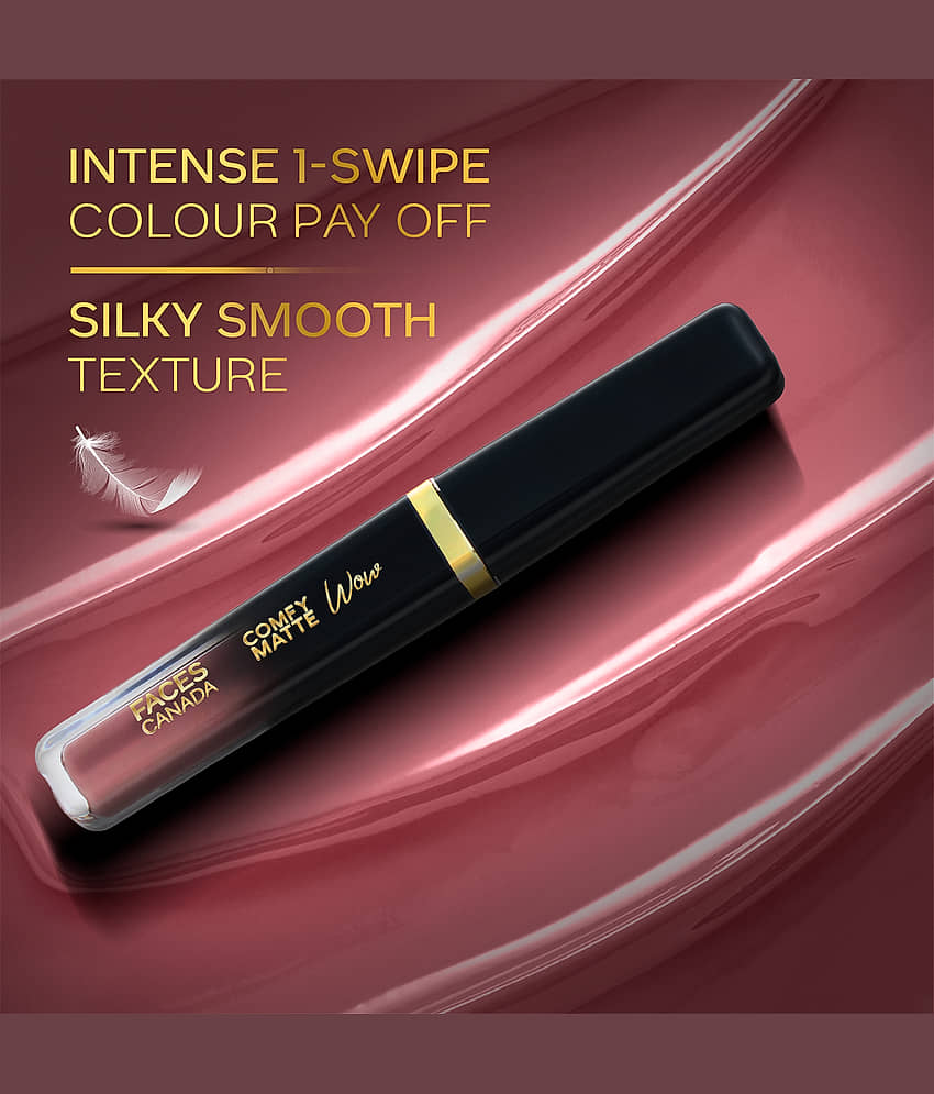 FACES CANADA Comfy Matte Wow Liquid Lipstick , Cocoa Crush 07, 3.8ml , One Swipe Application view 2