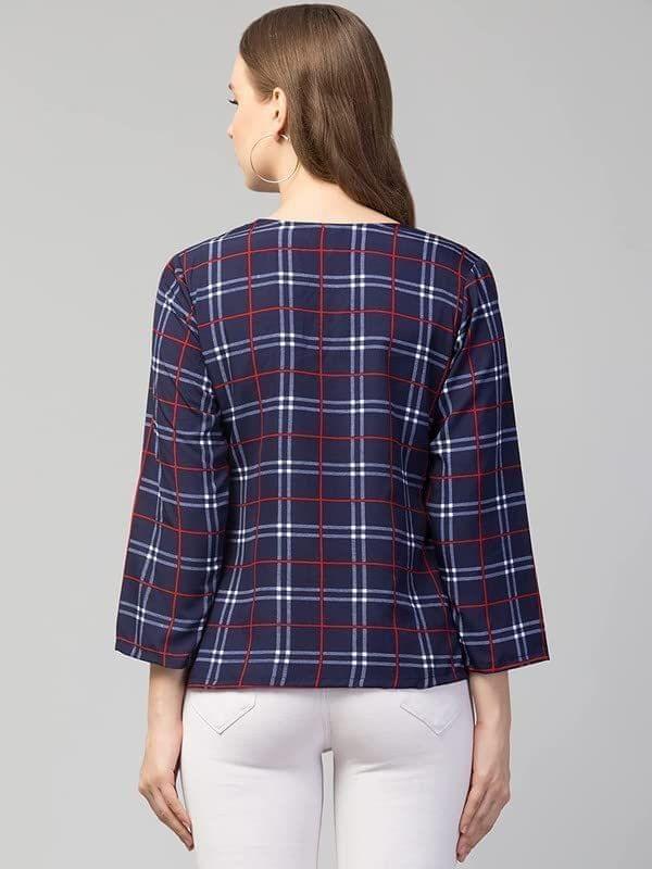 Kulfi Women's Regular Checked Top view 2