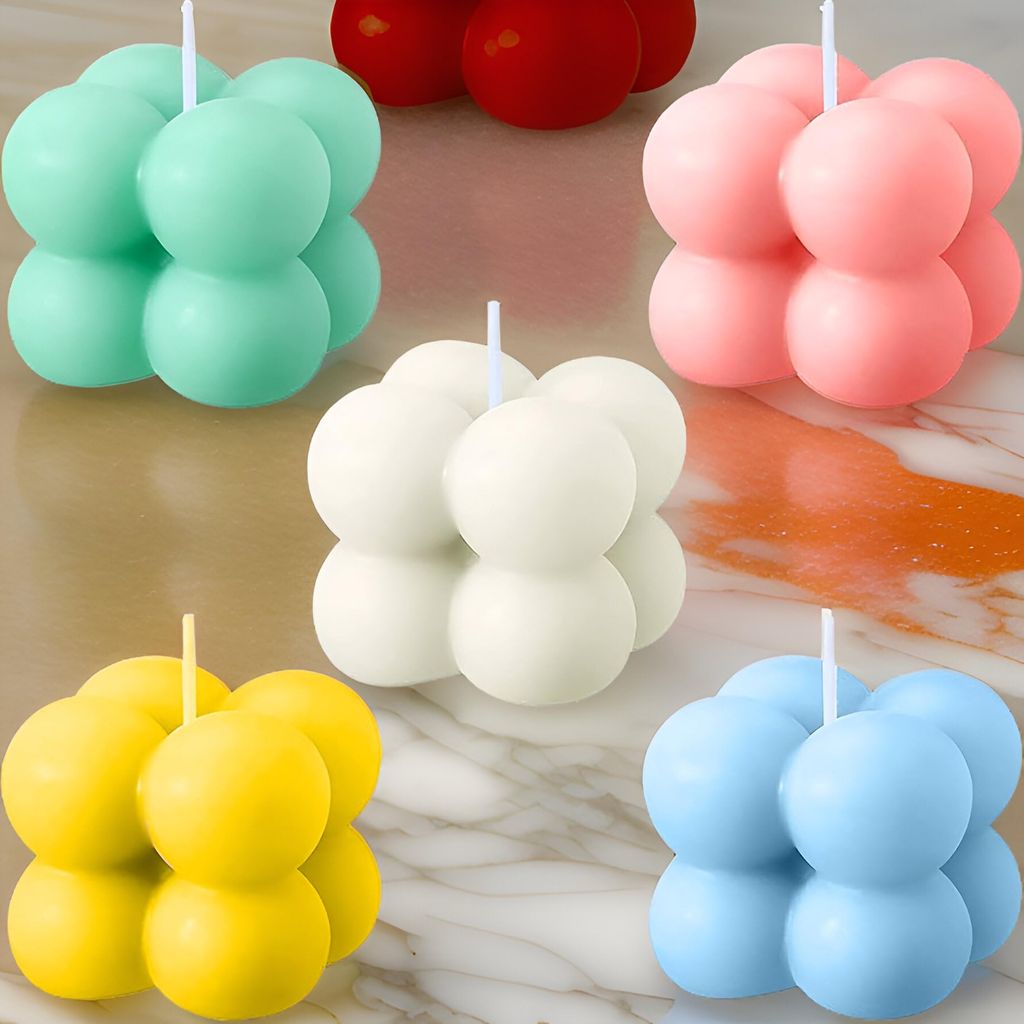 SS Enterprise Organic Soy Wax Bubble Candle for Home Decor | Scented Aromatic Fragrance Candles | Smoke-Free Pillar Candle view 2