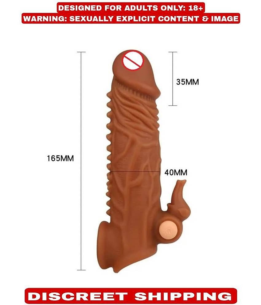 6.7 Inch Jumbo Head Double Hole Vibrating Penis Sleeve For Men By Knightriders view 2
