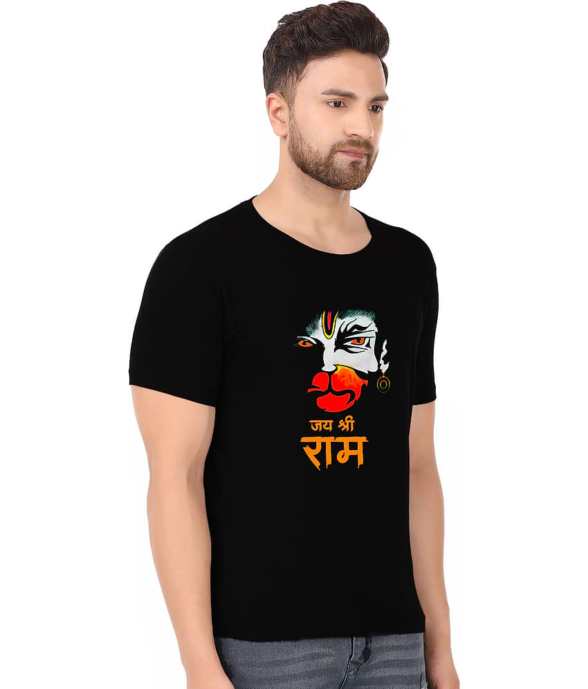 Prabhu Bhakti Black Cotton Blend Printed T-Shirt view 2