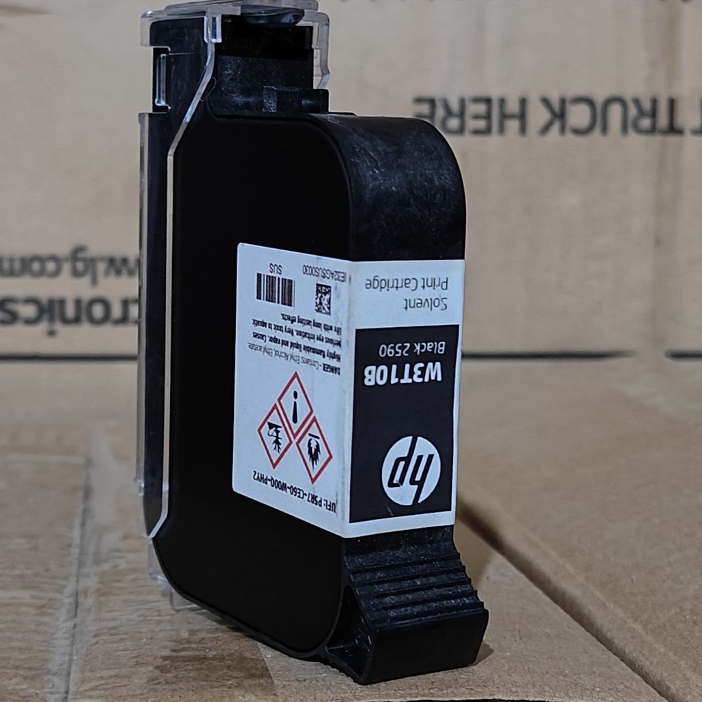 HP W3T10B 2590 Black Solvent Ink Cartridge | 12.7mm 45si TIJ 2.5 Printhead for Coding & Marking | Fast-Drying Industrial Ink for Plastics, Glass, Metal view 2