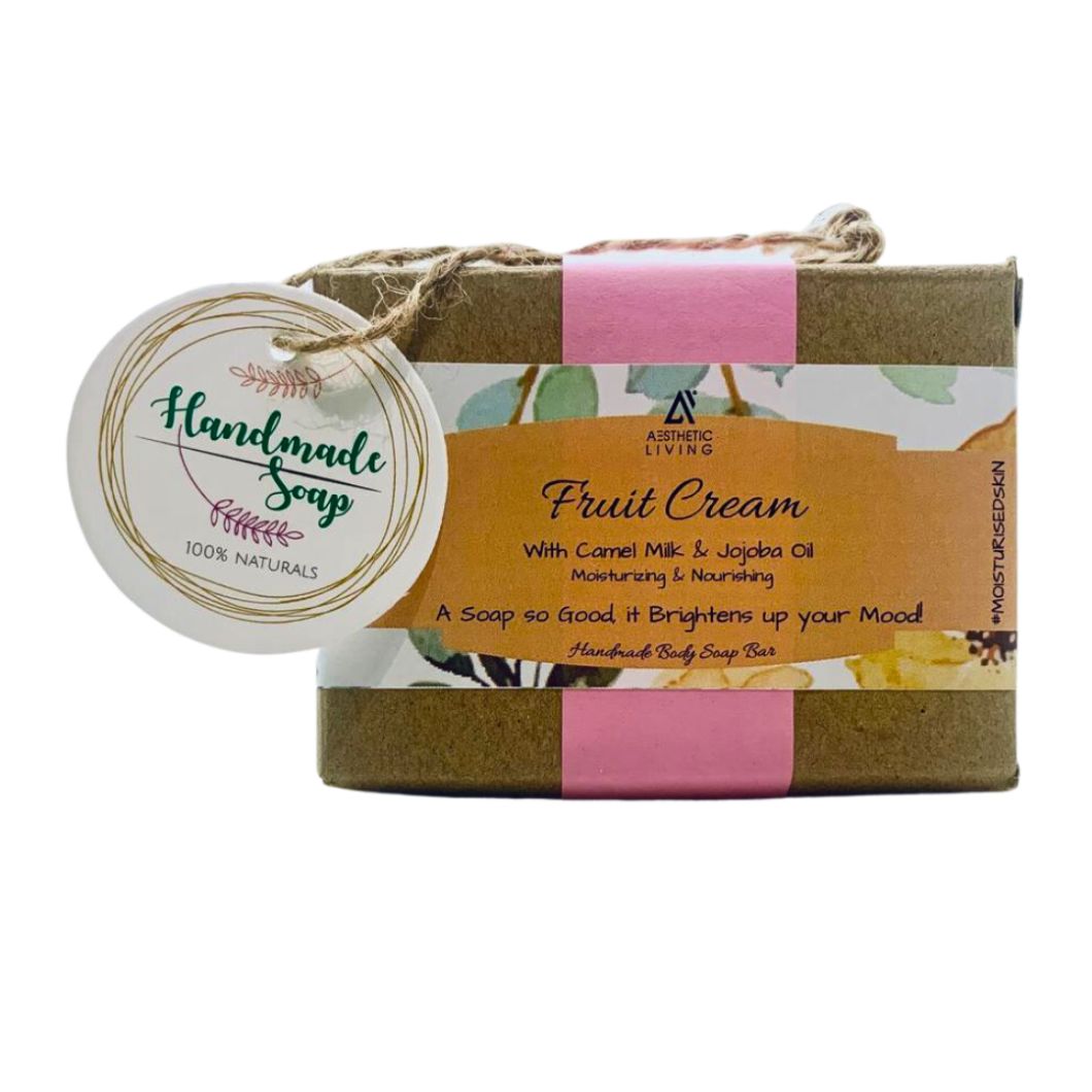 Fruit Cream Camel Milk Luxury Handmade Soap with Jojoba Oil- 110 g view 2
