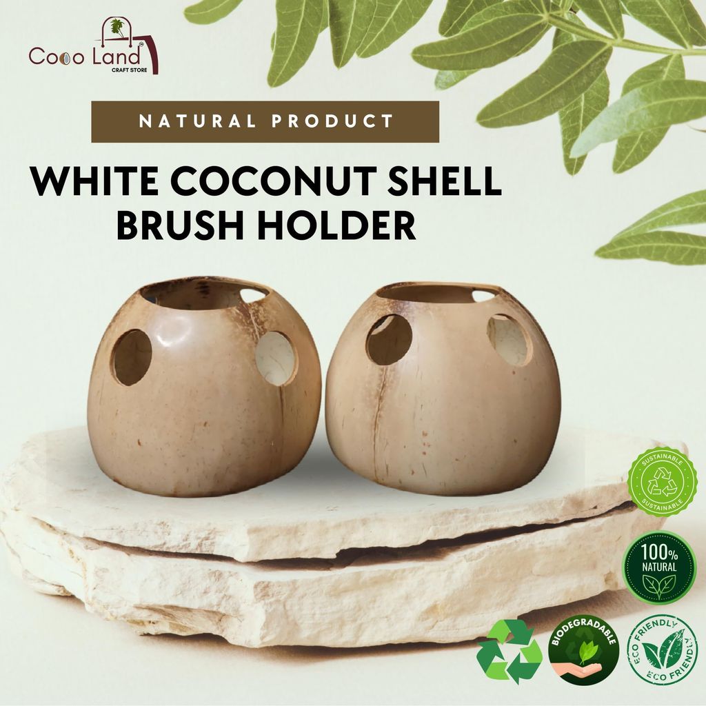 CocoLand Coconut Shell Brush Holder view 2