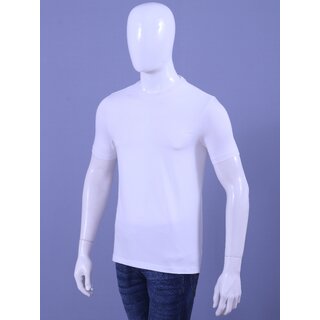 MEN'S WHITE LYCRA CREW NECK T-SHIRTS view 2