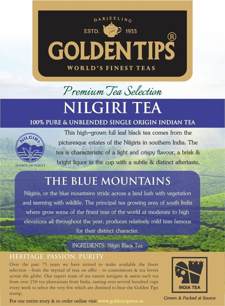 Golden Tips Pure Nilgiri Black Tea Loose Leaves Brocade Bag (200 Gram, 100 cups) view 2