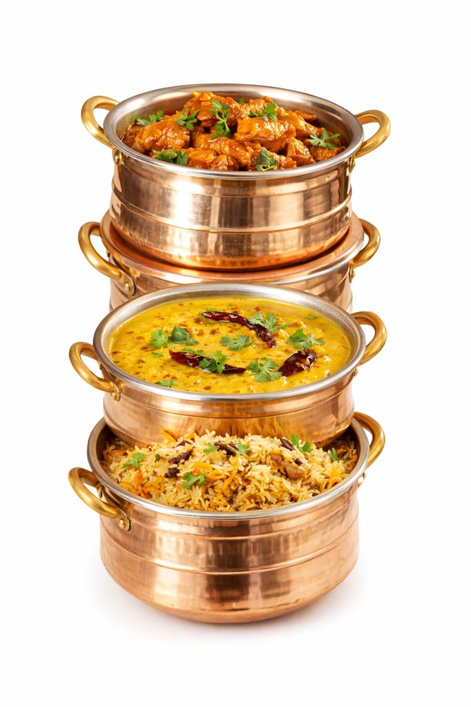 Handcrafted Hammered Pure Copper Serving Kadai with Dual Handles view 2