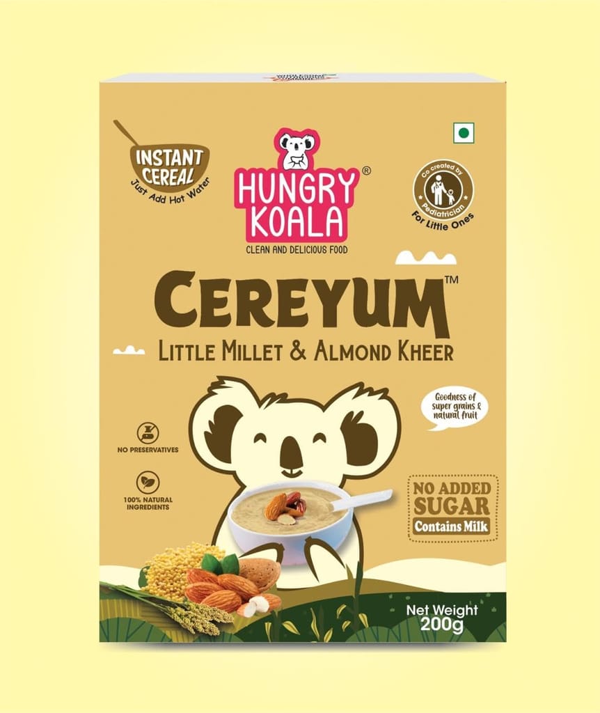Hungry Koala Little Millet & Almond Kheer, Instant Cereal with Sprouted Millet, Dates, Travel Friendly view 2
