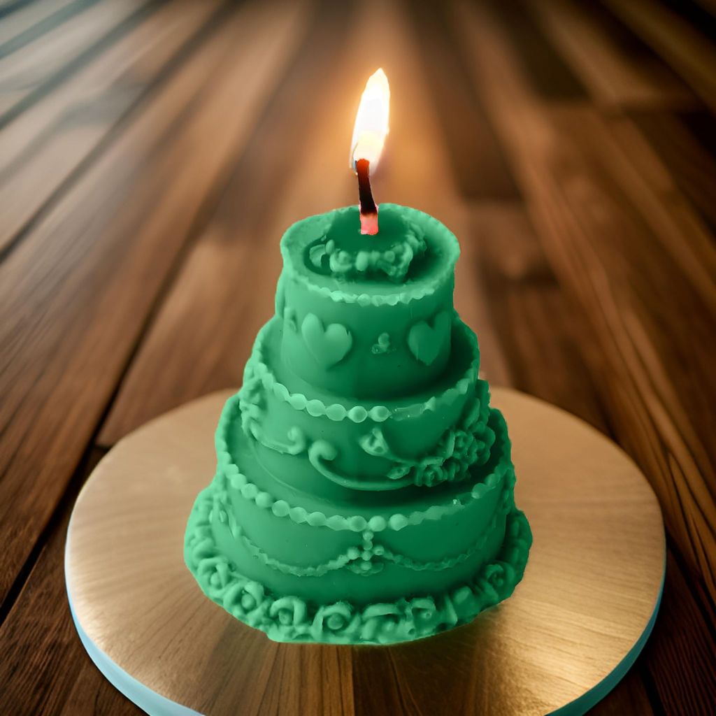 Organic Soy Wax Cake Shape Designer Candle for Decoration | Scented Aromatic Fragrance | Smoke-Free Birthday Cake Candle view 2