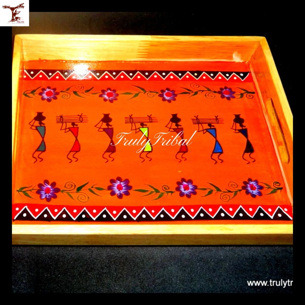 PAINTED TRAY WARLI view 2