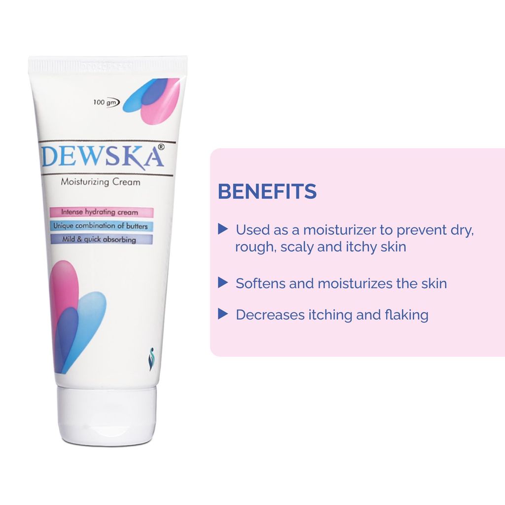 Dewska Moisturising Cream (100 g * 2) with Cocoa Butter, Shea Butter, Vitamin E, and Aloe Vera Extracts, Perfect Moisturiser for Face, Dry and Rough Skin view 2