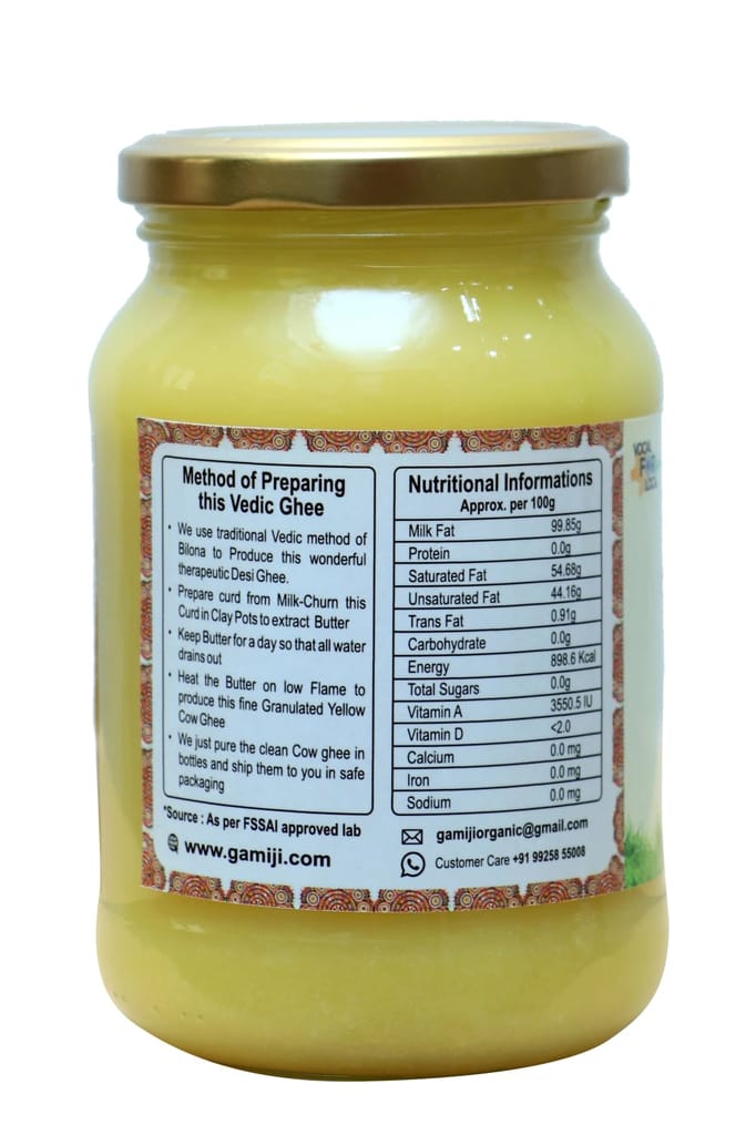 Gamiji - A2 Desi Gir Cow Ghee | 100% Natural | Pure Desi Bilona Ghee | Traditionally Hand Churned | 500 ml view 2