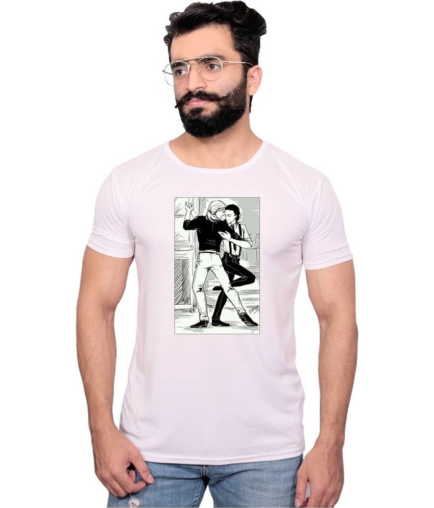 Nityanand Enterprises White Cotton Blend T-Shirt
