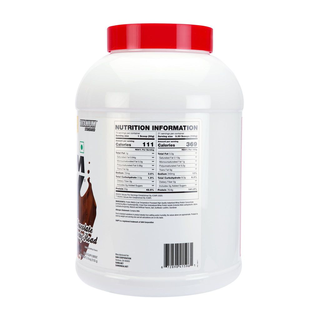 San Nutrition 100% Pure Titanium Whey Protein Powder | 23g protein | Concentrate & Isolate | view 2