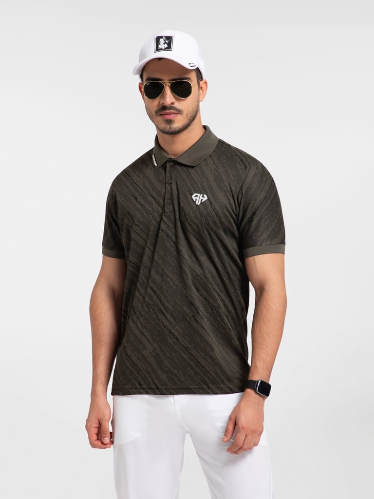 AH Military Olive Camo Polo view 2