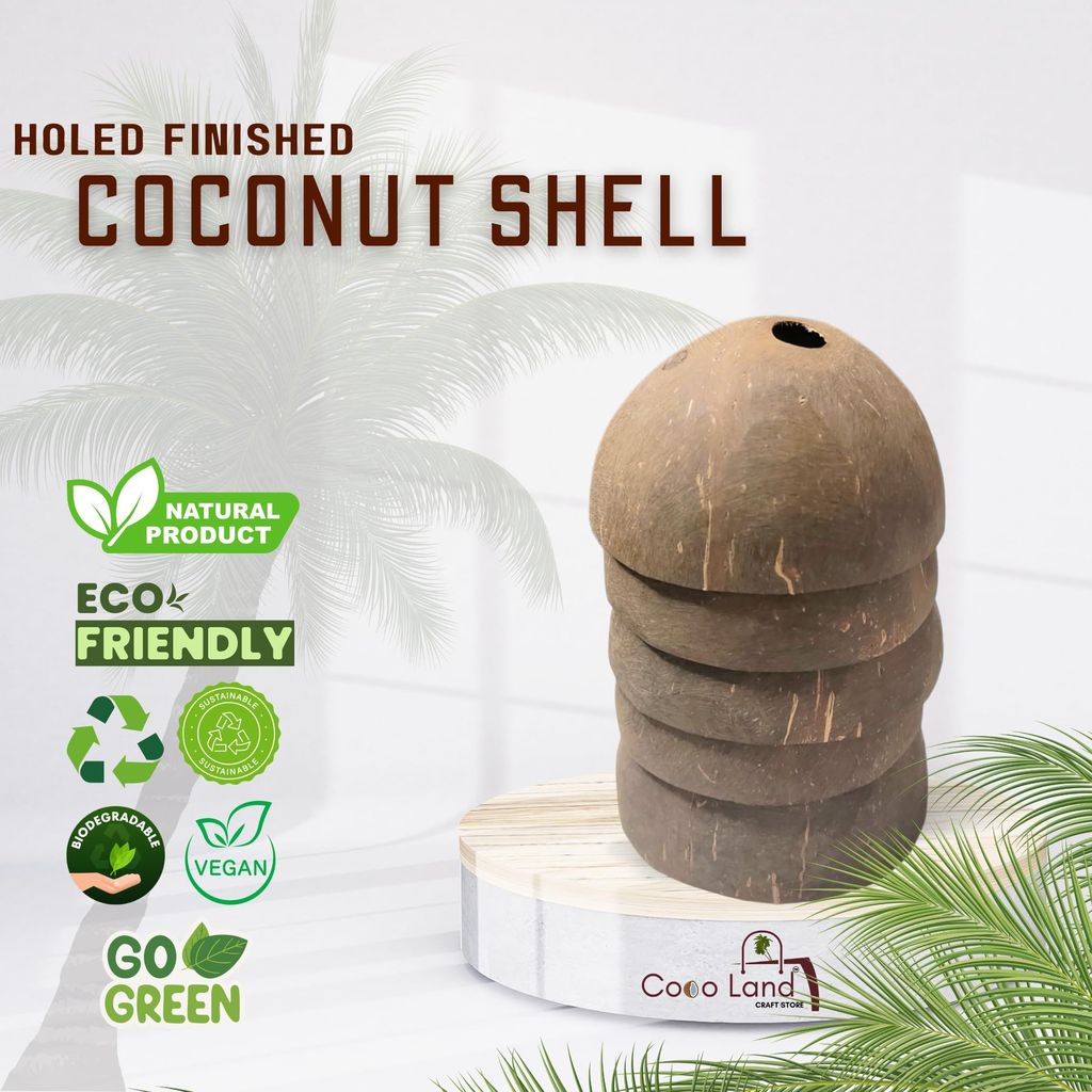 Coco Land Holed Coconut Shell Finished Raw Craft | Decorative Pots,Craft Making | Handicraft,Agricraft view 2